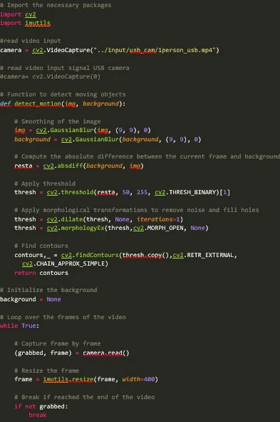 motion detection using background subtraction