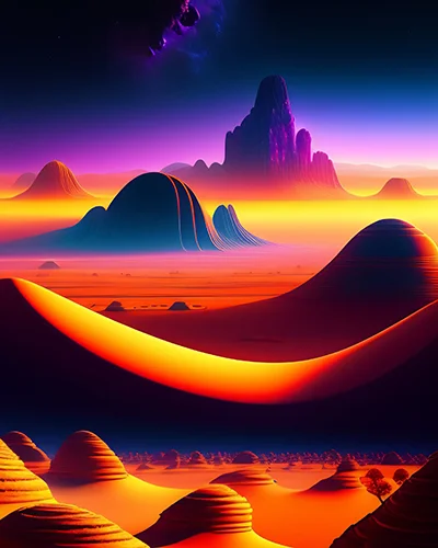 alien landscape illustration generated by ai