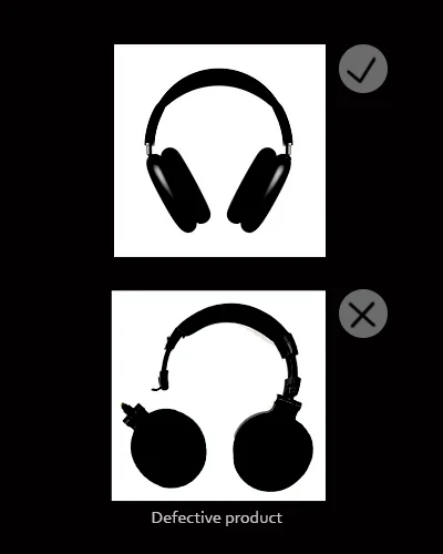 headphones comparison with object detection to find the defective one