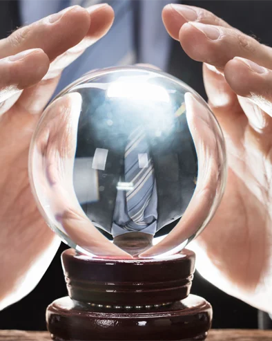 image of male hands with a crystal ball