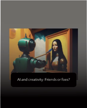 illustration of a robot painting a woman in a canvas
