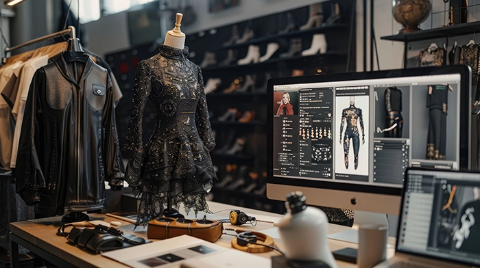 image of a fashion studio with a virtual prototype