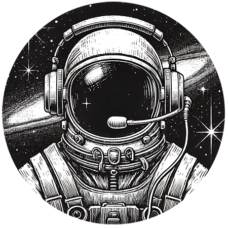 illustration of an astronaut with a headphone set