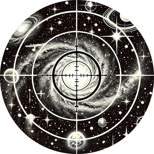 illustration of a gun target surrounding a star